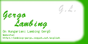 gergo lambing business card